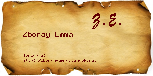 Zboray Emma névjegykártya